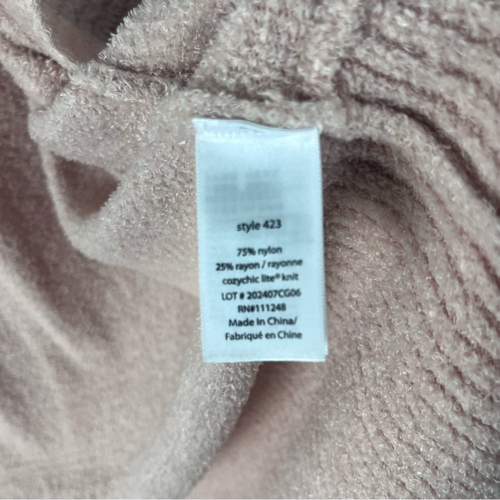 BAREFOOT DREAMS Pink Cozy Chic Lite Long Sleeves Ooen Front Cardigan - Picture 4 of 9